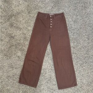 Reformation Mauve Wide Leg Ankle Pant Sz 27